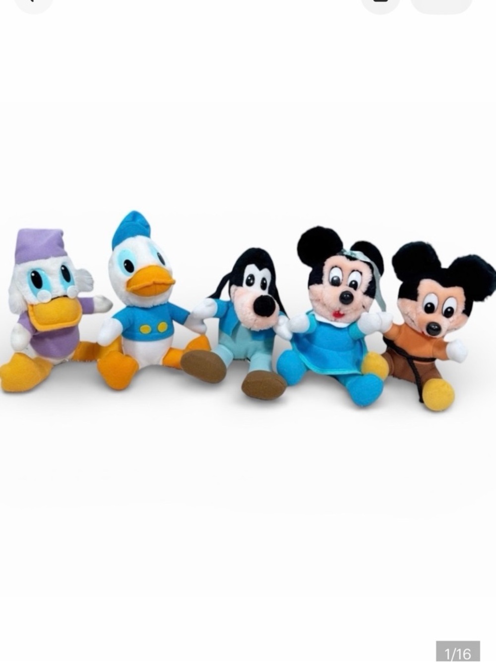 Vintage Disney Mickey's Christmas Carol Lot Of 6 Plush Stuffed Animal Scrooge